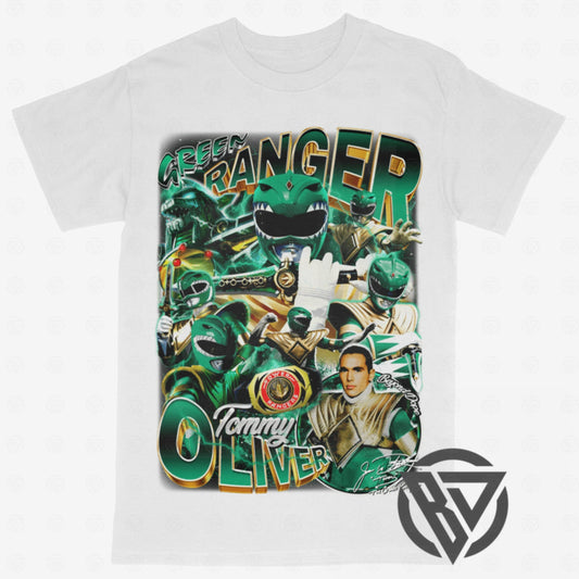 Green Ranger Tee Mighty Morphin Power Rangers Shirt Tommy Oliver Green Ranger T-Shirt 90s Power Rangers Retro Shirt Power Rangers Graphic Tee Dragonzord Green Ranger Shirt Classic 90s TV Show Shirts Vintage Superhero T-Shirt Retro Power