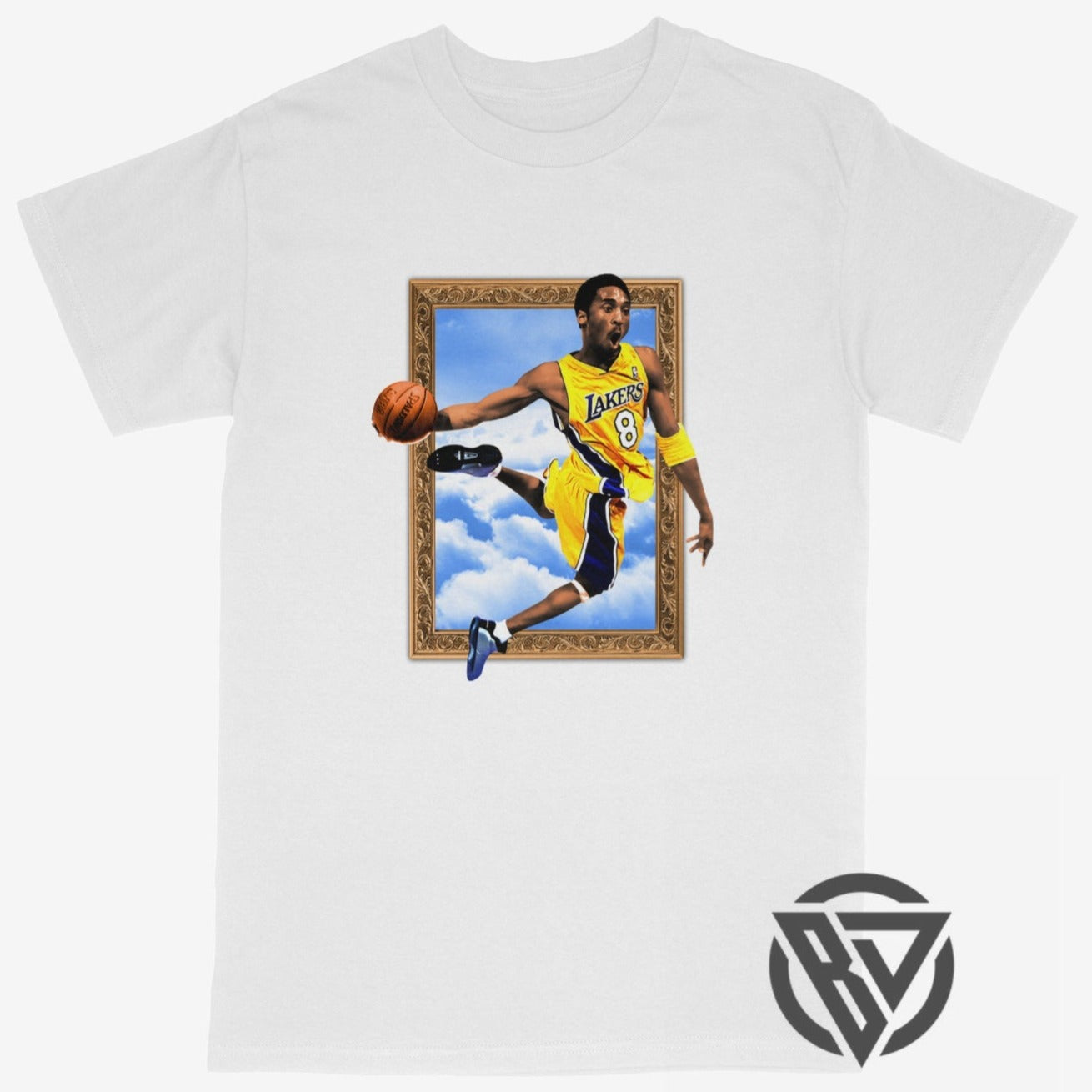 Kobe Framed Art Tee Shirt Dunk Lakers Basketball Graphic Merch Iconic Image