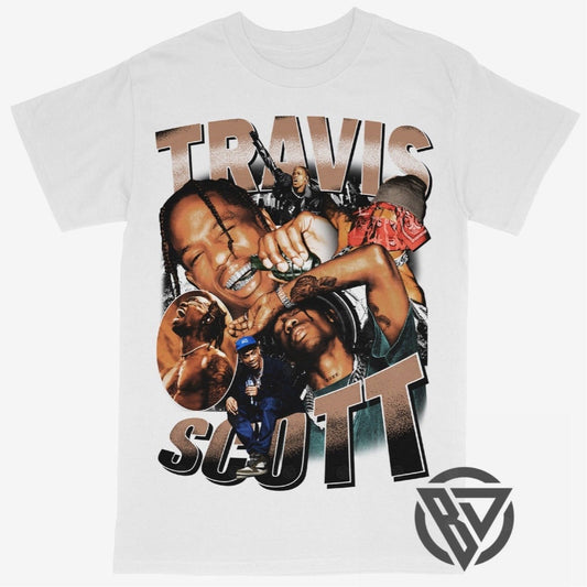 Travis Scott graphic t-shirt hip hop design Tour Rap Bootleg Tee