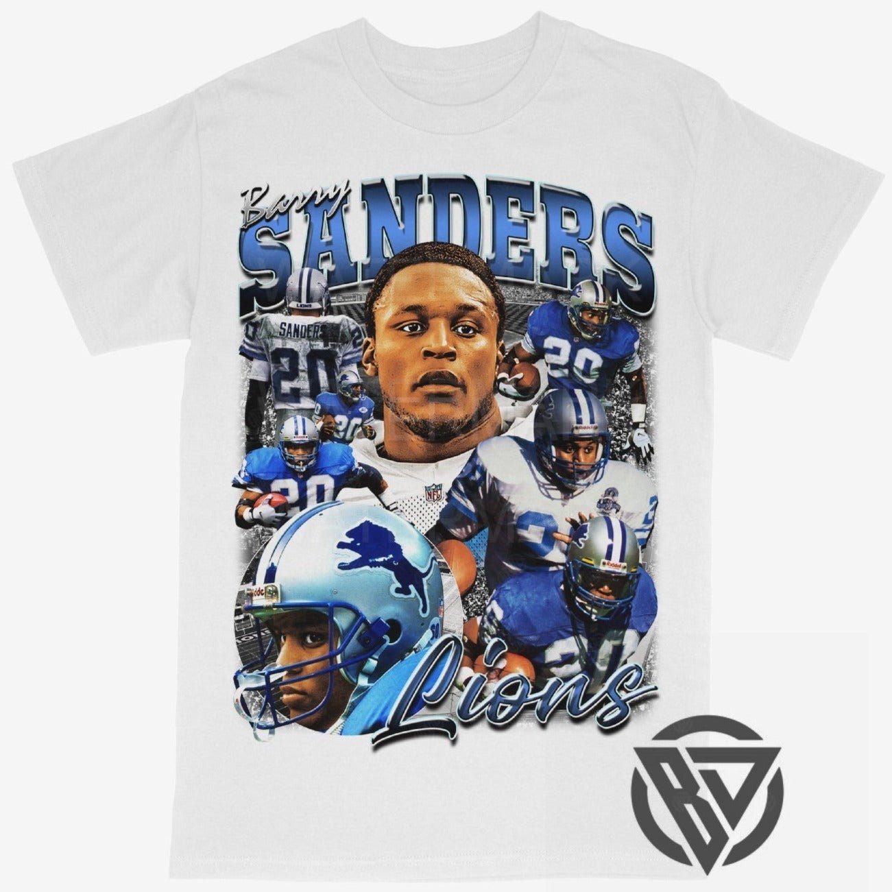 Barry Sanders Tee Shirt Detroit Lions Football Bootleg Graphic Shirt