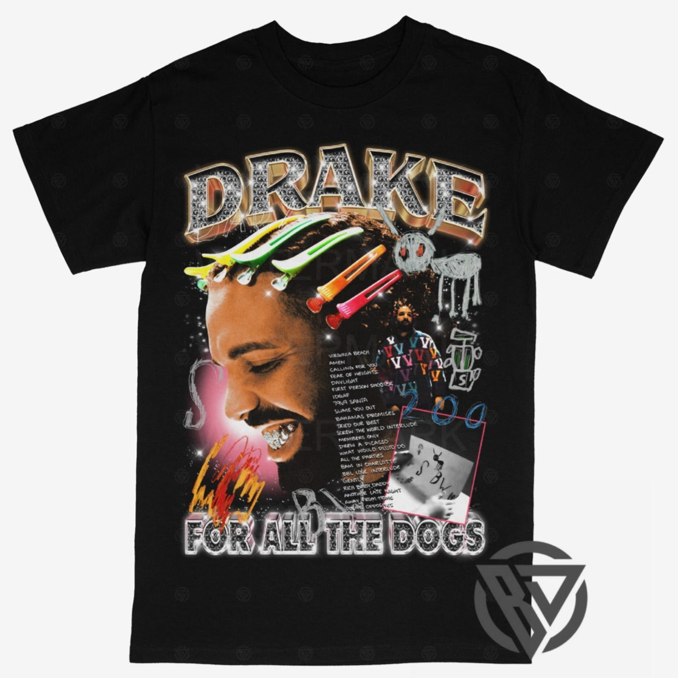 Drake Tee Shirt Rap Hip hop Concert Tour For All The Dogs Graphic Merch