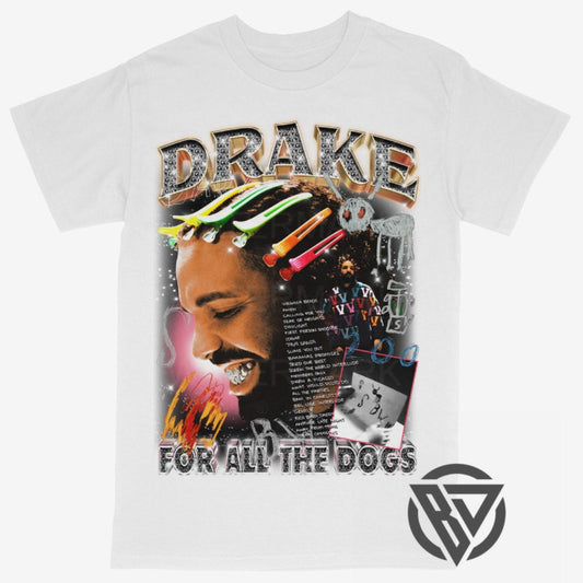 Drake Tee Shirt Rap Hip hop Concert Tour For All The Dogs Graphic Merch