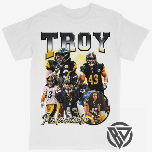Troy Polamalu Tee Shirt Pittsburgh Steelers Football
