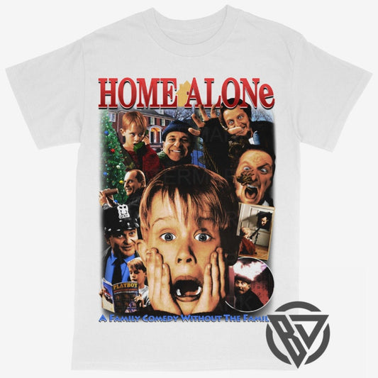 Home Alone Graphic Bootleg Tee Shirt Christmas Movie Rap Style
