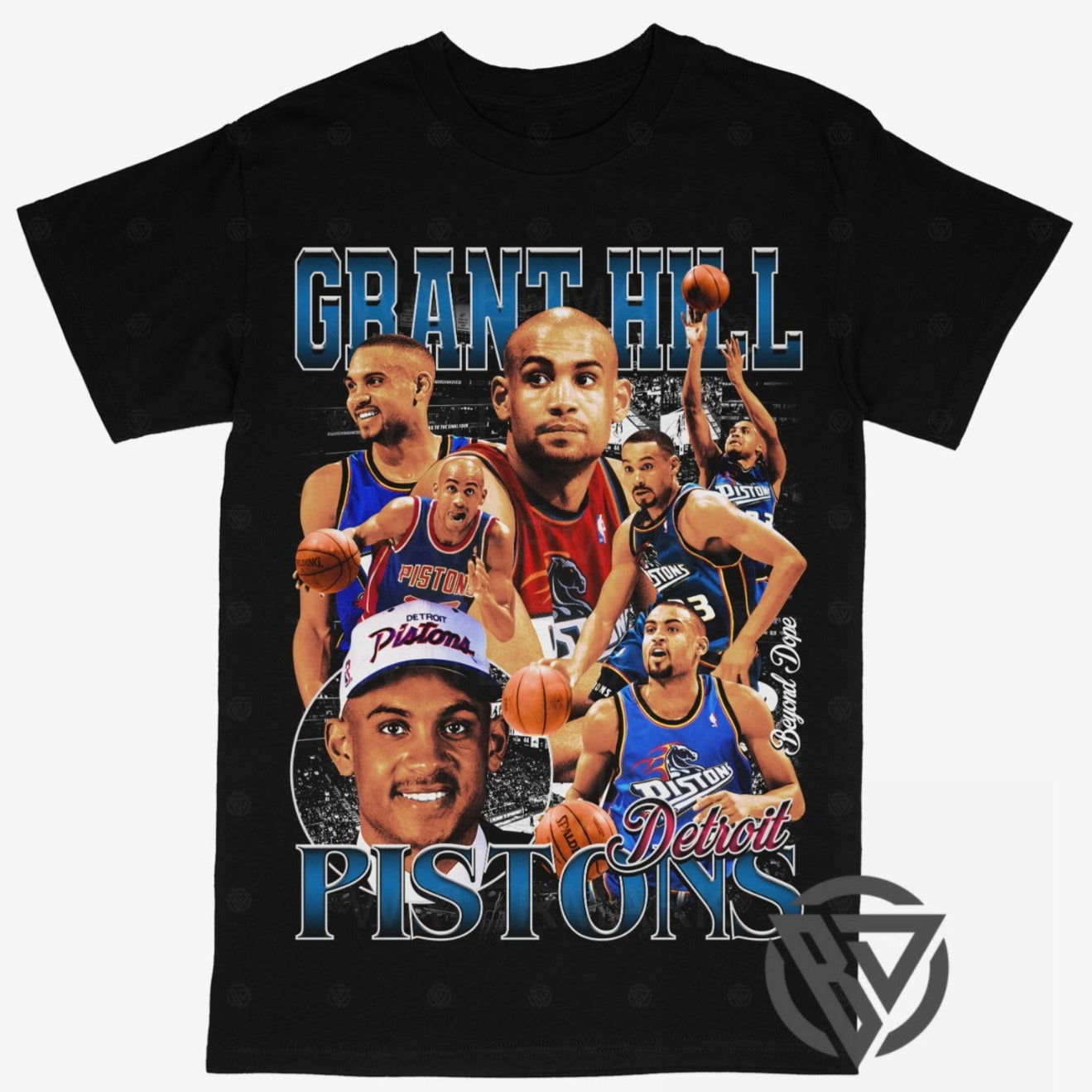 Grant Hill Tee Shirt Detroit Pistons NBA Basketball