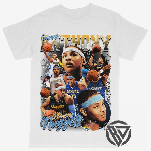 Carmelo Anthony Denver Nuggets Graphic T-Shirt NBA Basketball Streetwear Tee