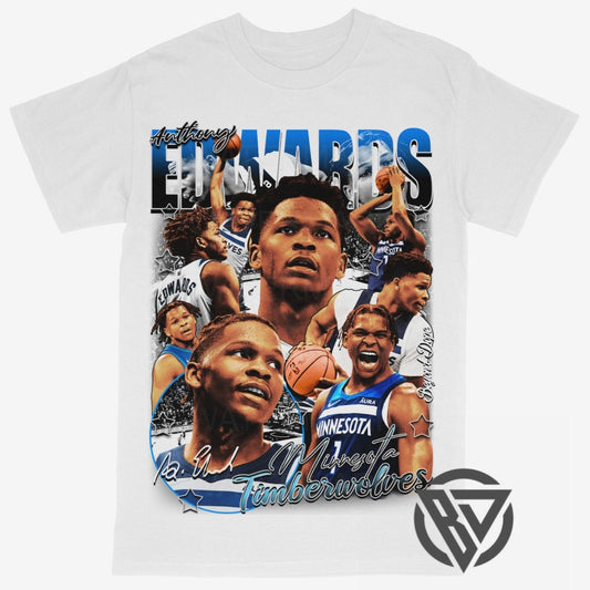 Anthony Edwards Minnesota Timberwolves Basketball Graphic Tee Shirt