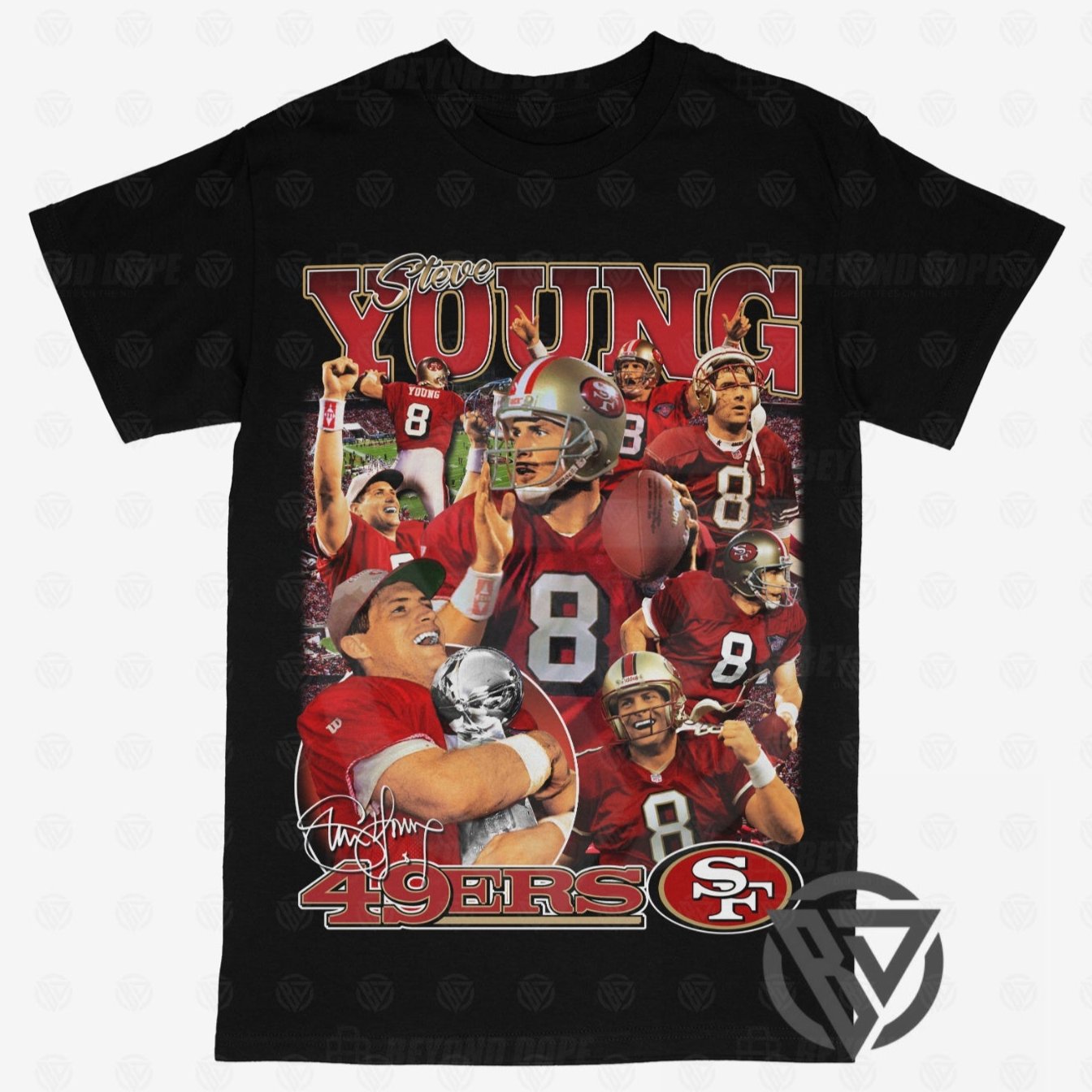 Steve Young Tee Shirt San Francisco 49ers Niners Football Merch