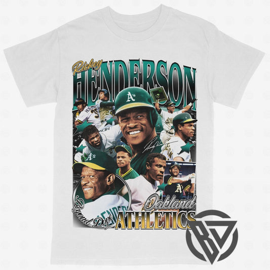 Rickey Henderson retro baseball t-shirt