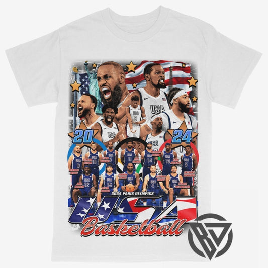 USA basketball fan t-shirt 2024