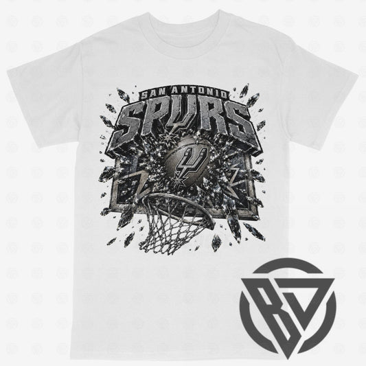 San Antonio Spurs graphic t-shirt shattered backboard design