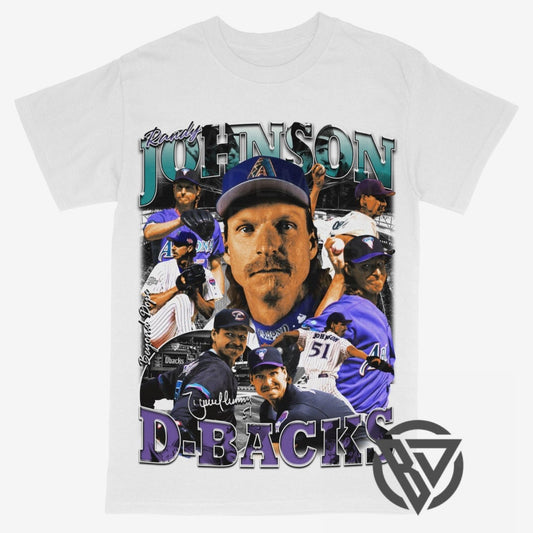 Randy Johnson graphic t-shirt vintage baseball design Dbacks Diamondbacks tee