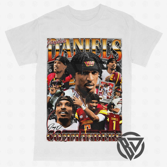 Jayden Daniels Tee Shirt Washington Commanders Football Merch Graphic