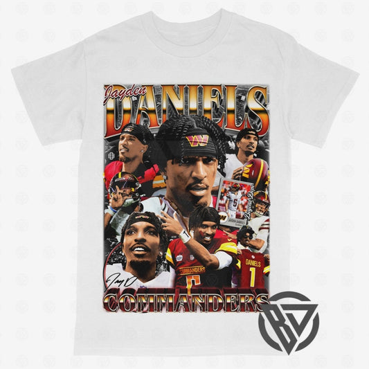 Jayden Daniels Tee Shirt Washington Commanders Football Merch Graphic