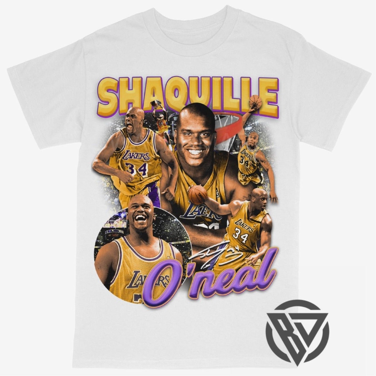 Shaquille O Neal Lakers graphic t-shirt basketball design Los Angeles Lakers Shaq Tee