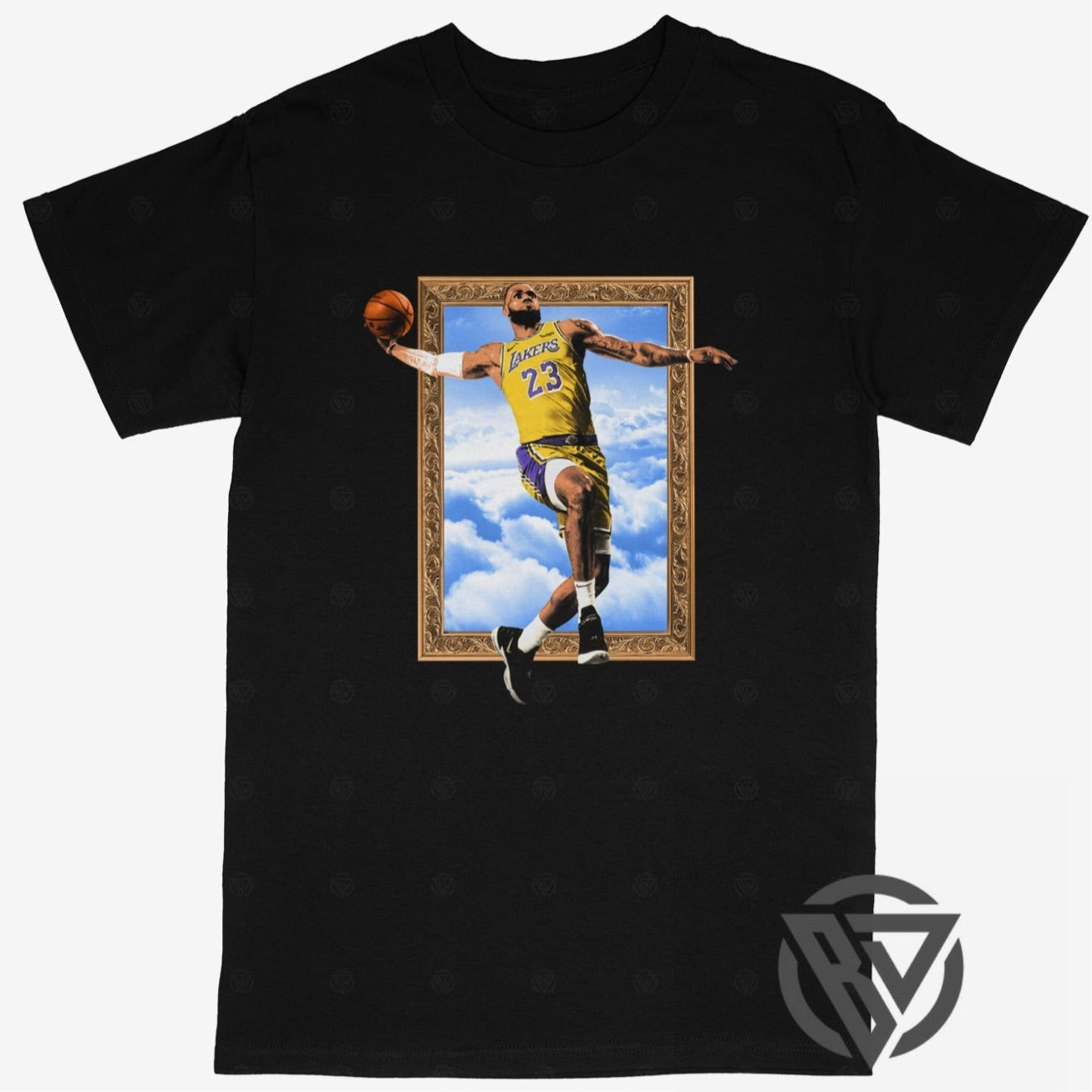 Lebron James Tee Shirt Los Angeles Lakers NBA Basketball (Framed Art)