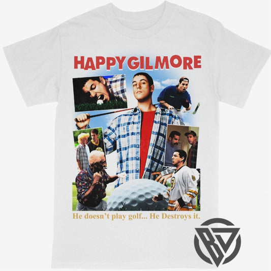 Happy Gilmore T-Shirt, Adam Sandler golf shirt, Happy Gilmore movie merch, Chubbs Peterson tee, Shooter McGavin shirt, funny golf shirts, classic comedy apparel, 90s movie graphic tee
