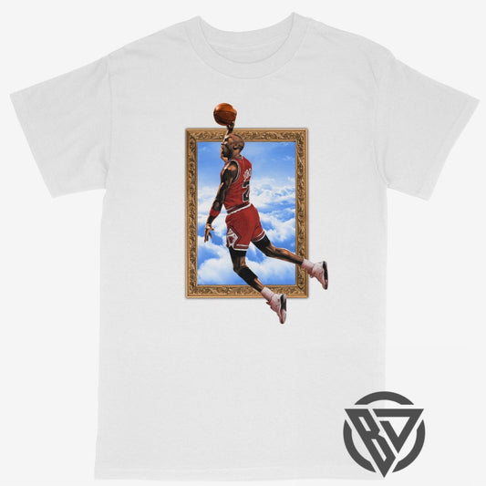 Jordan Tee Shirt Michael MJ Air Chicago Bulls NBA Basketball (Framed Art)