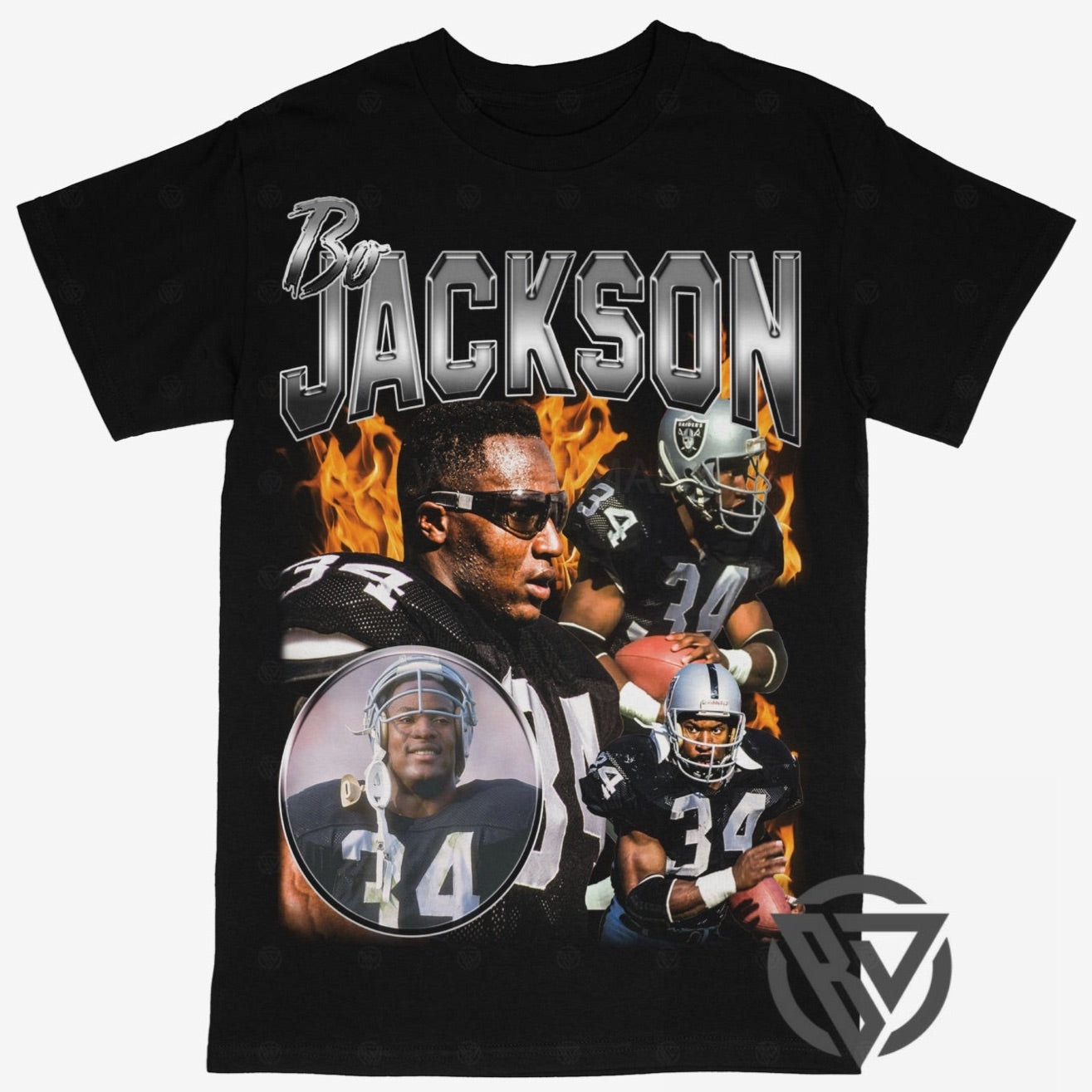 Bo Jackson Tee Shirt Oakland Las Vegas Raiders Football