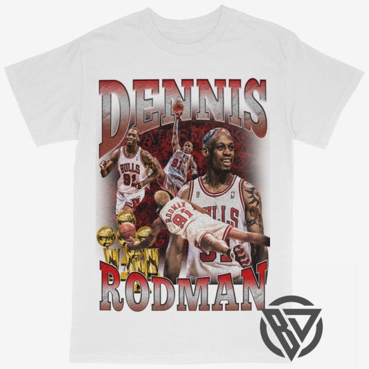 Dennis Rodman Tee Shirt Chicago Bulls NBA Basketball (OG)