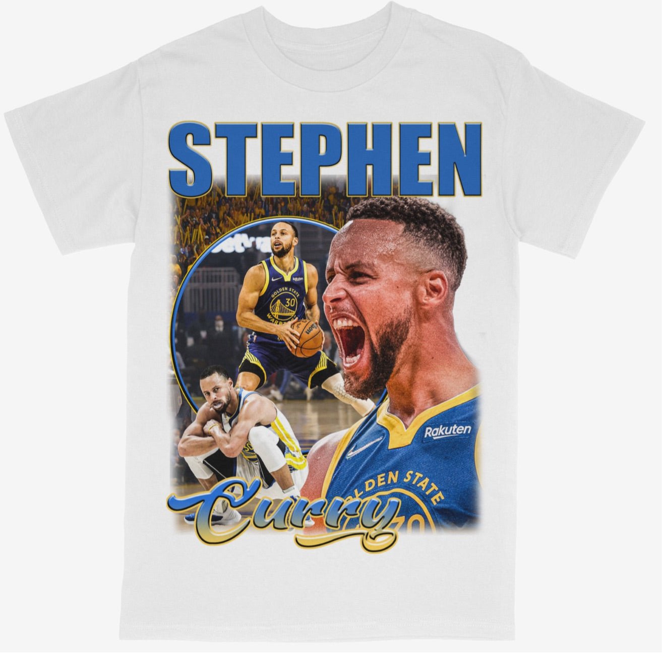 Stephen Curry Tee Shirt Golden State Warriors NBA Basketball Rap Style Steph