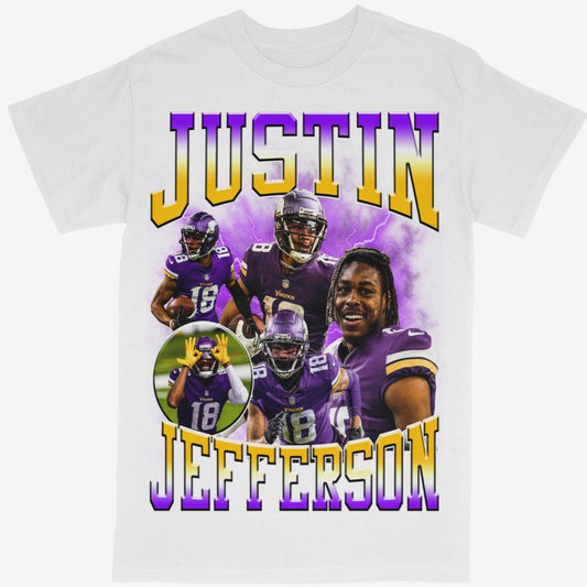 Justin Jefferson graphic t-shirt football design Minnesota Vikings Tee