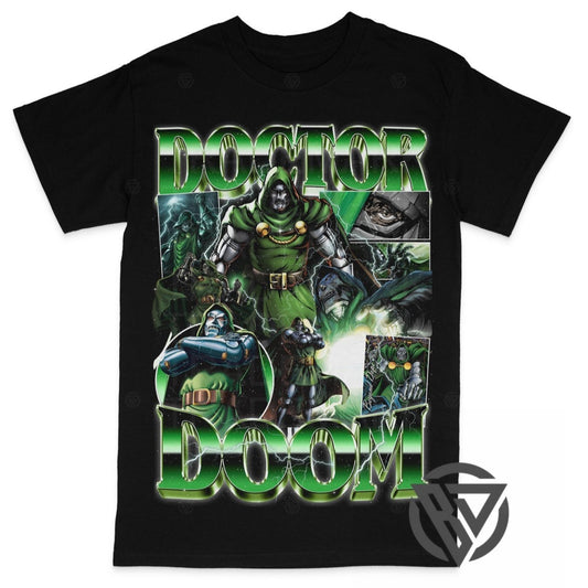Doctor Doom graphic tee featuring classic Marvel comic villain artwork