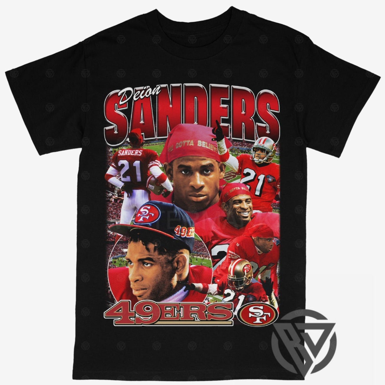 Deion Sanders Tee Shirt San Francisco 49ers Football (V2)