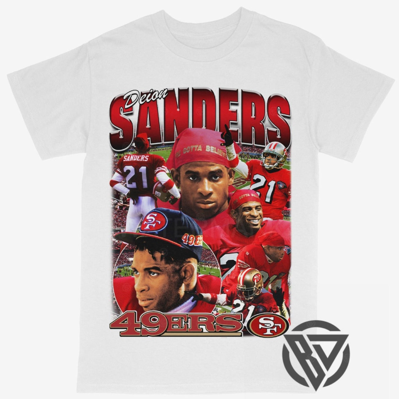 Deion Sanders Tee Shirt San Francisco 49ers Football (V2)