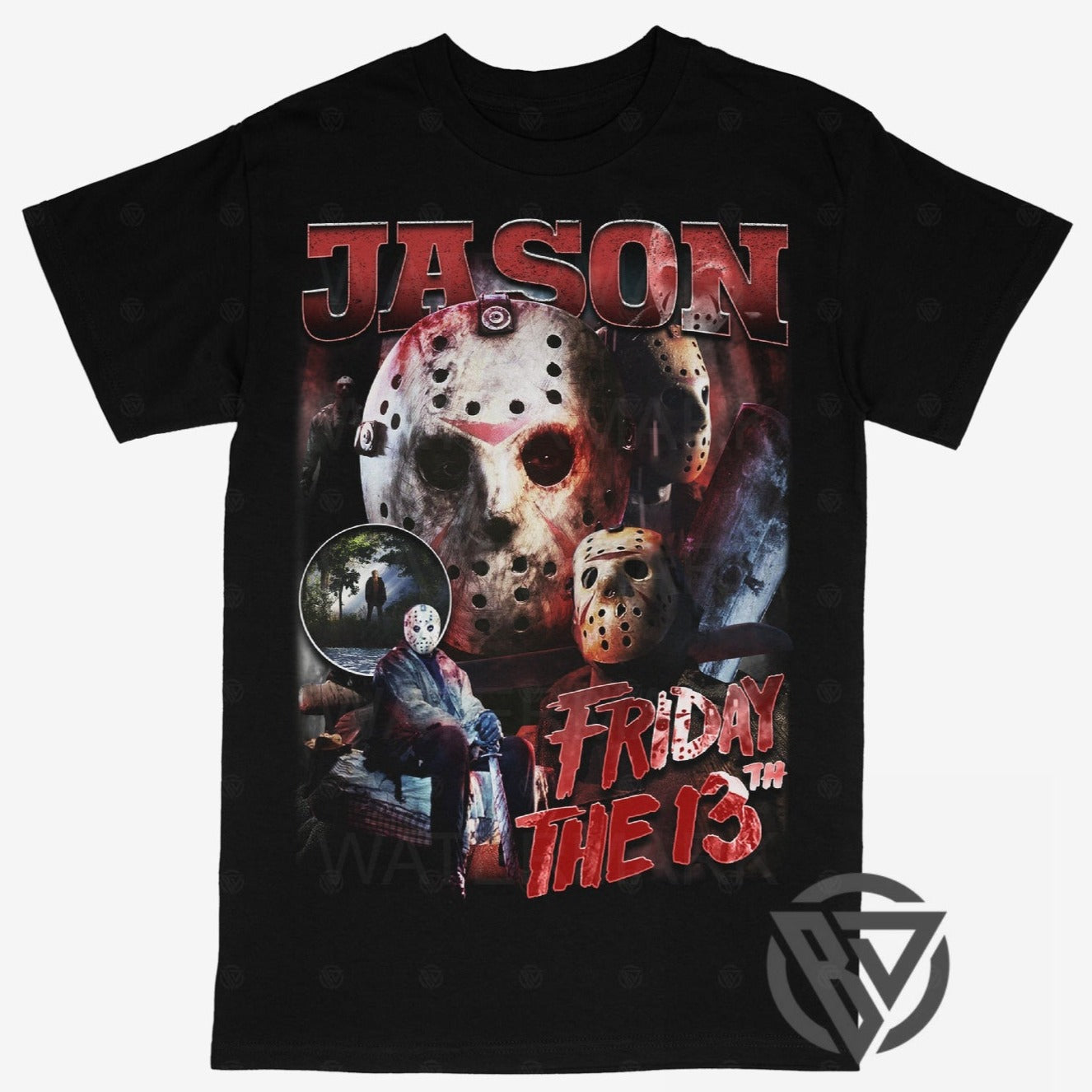 Jason Voorhees Tee Shirt Friday The 13th Scary Movie Halloween (V2)