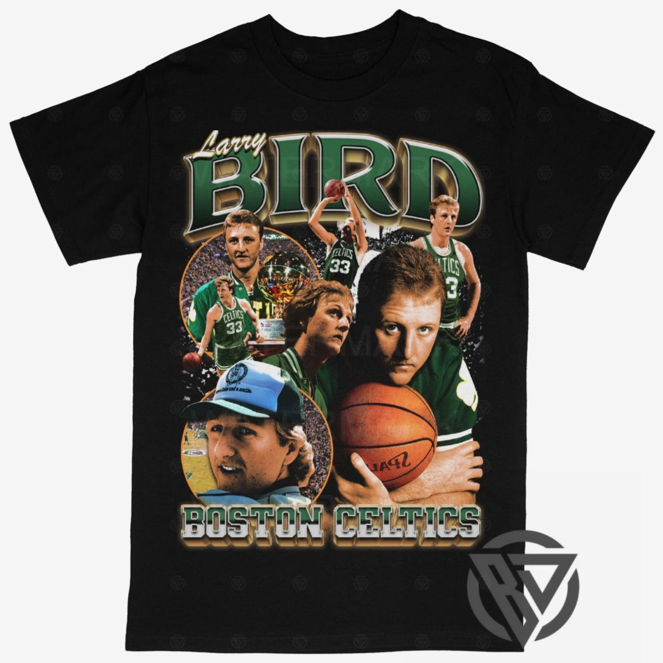Larry Bird Tee Shirt Boston Celtics Basketball