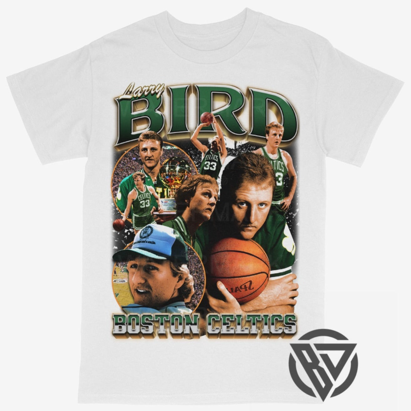 Larry Bird Tee Shirt Boston Celtics Basketball