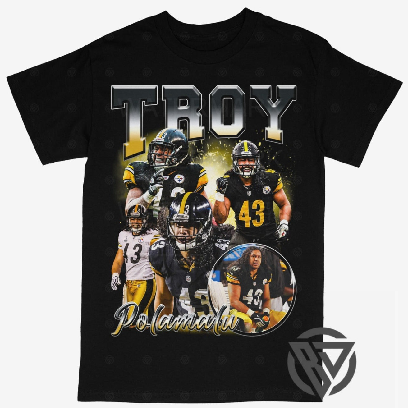 Troy Polamalu Tee Shirt Pittsburgh Steelers Football