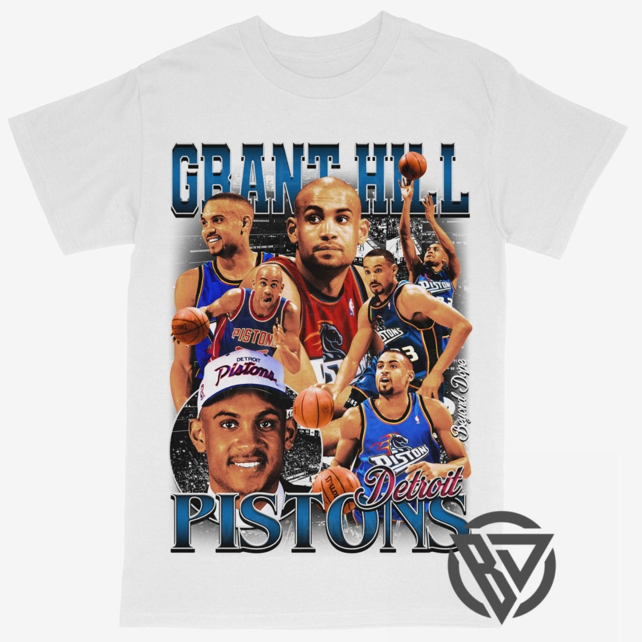 Grant Hill Tee Shirt Detroit Pistons NBA Basketball