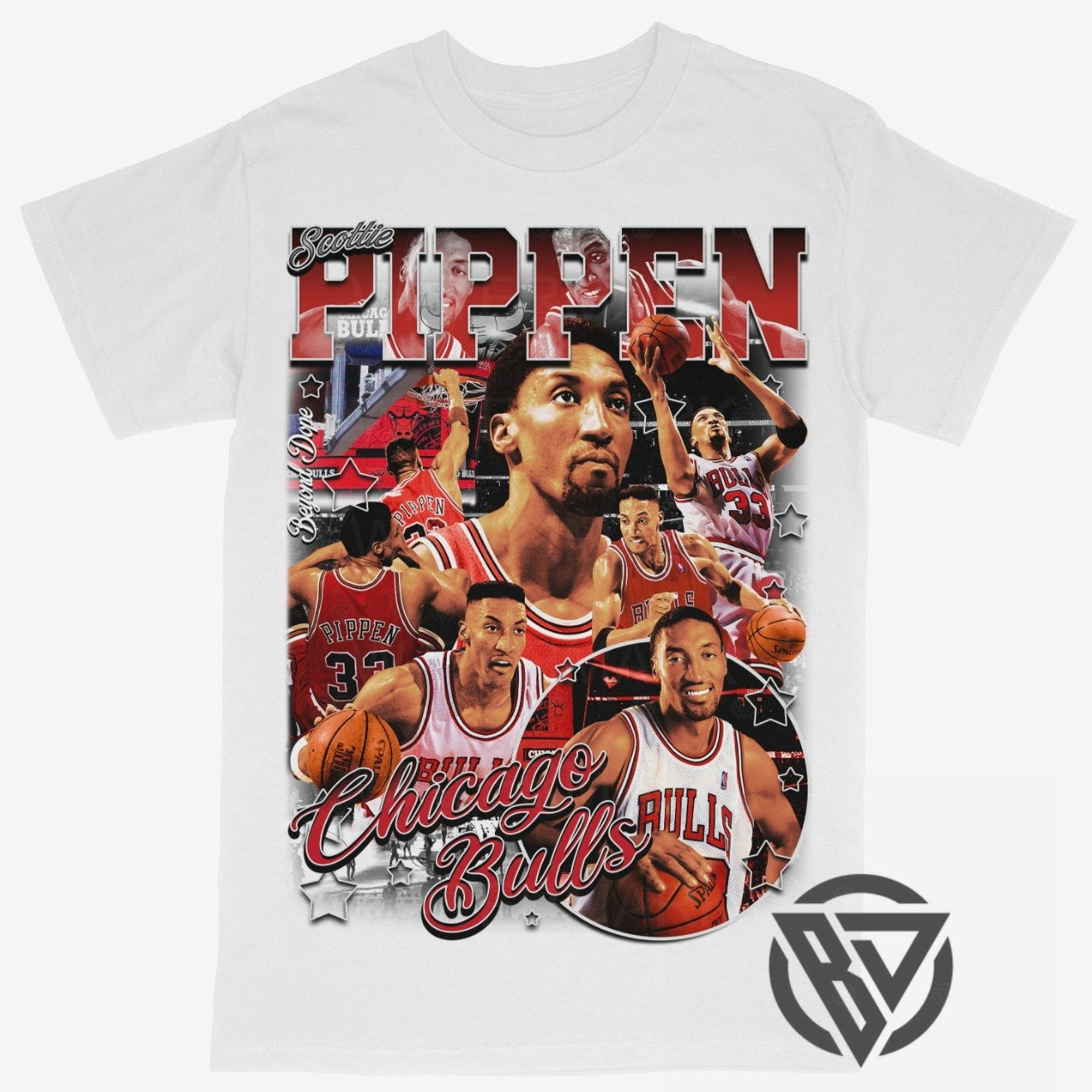 Scottie Pippen Tee Shirt Chicago Bulls NBA Basketball (V2)