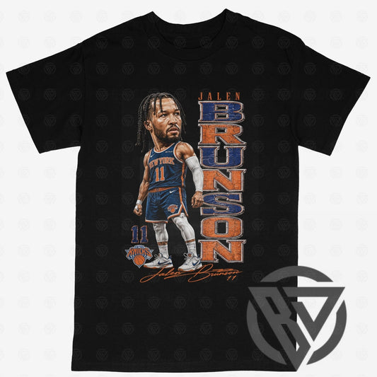Jalen Brunson New York Knicks graphic t-shirt vintage basketball design