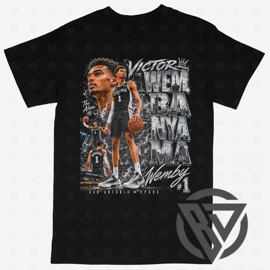Victor Wembanyama San Antonio Spurs graphic t-shirt vintage basketball collage design