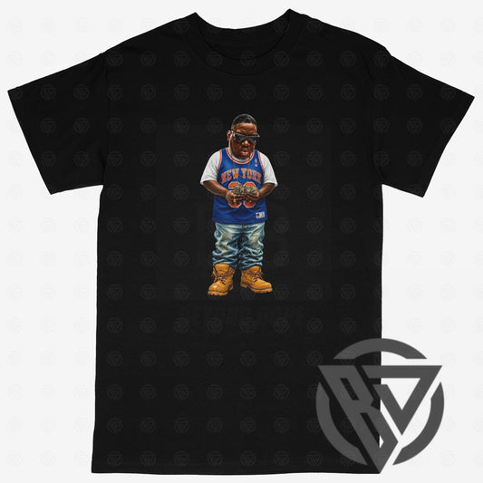 Biggie New York Knicks graphic t-shirt hip hop basketball design