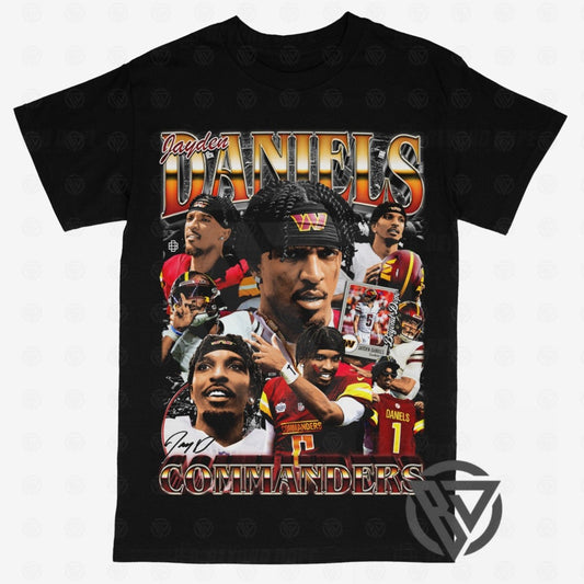 Jayden Daniels Tee Shirt Washington Commanders Football Merch Graphic 