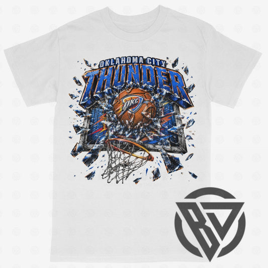Oklahoma City Thunder vintage basketball graphic shirt Retro 90s