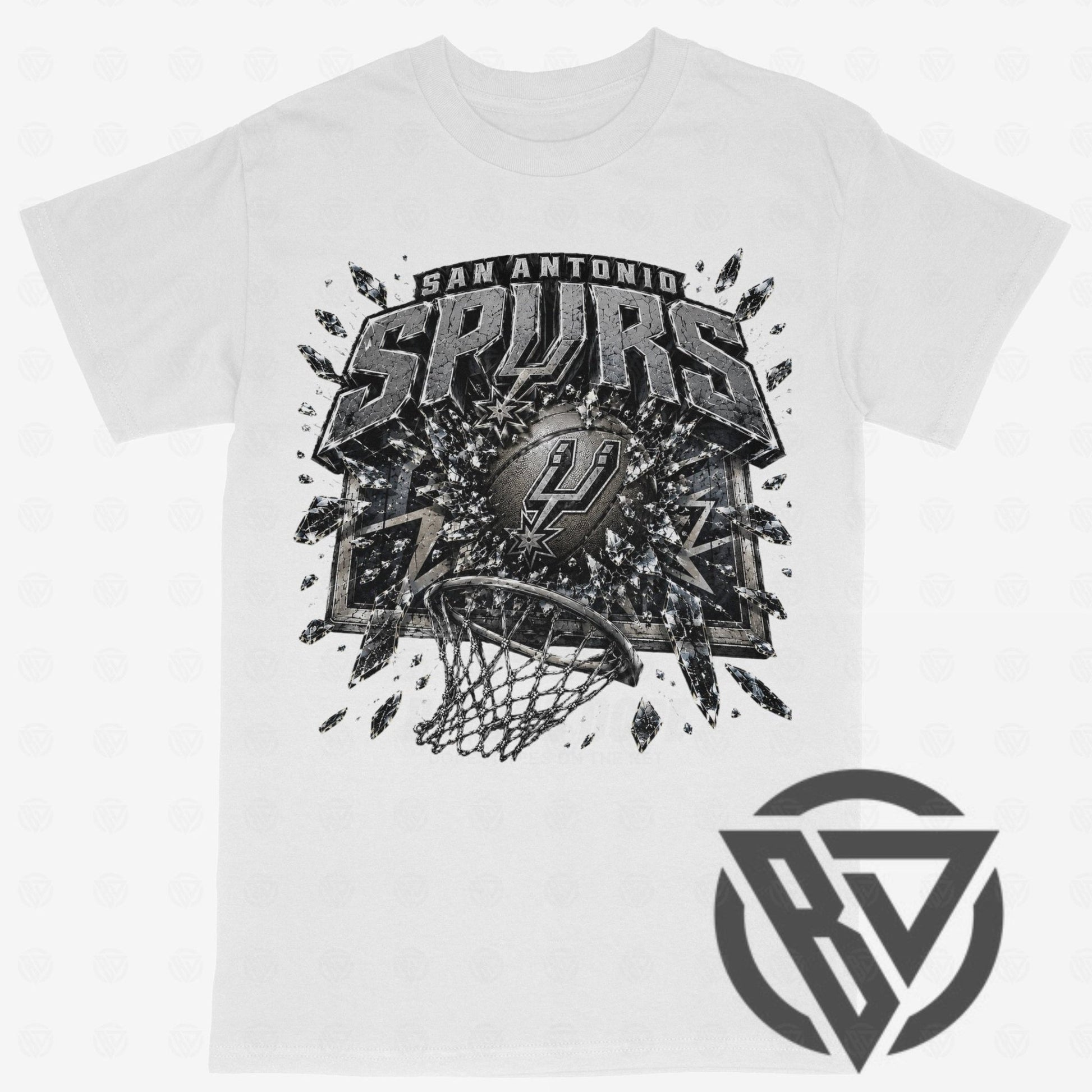 San Antonio Spurs graphic t-shirt shattered backboard design