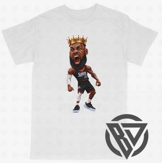 LeBron James Philadelphia 76ers caricature graphic t-shirt
