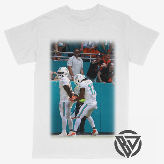 Tyreek Hill Miami Dolphins Hands Behind Back Celebration Football Tee