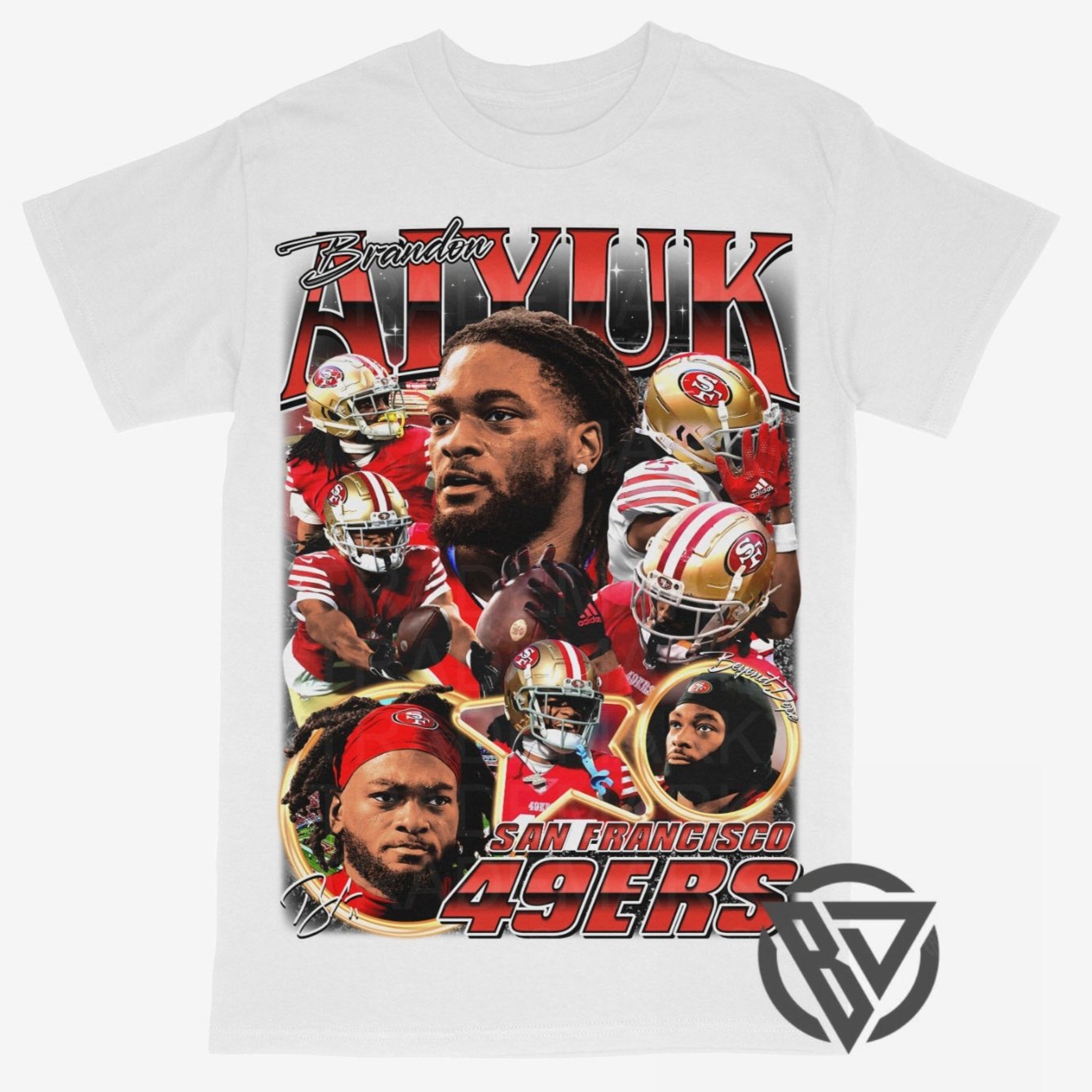 Brandon Aiyuk Tee Shirt San Francisco 49ers Niners Football Bootleg Rap Style Graphic Sports Team