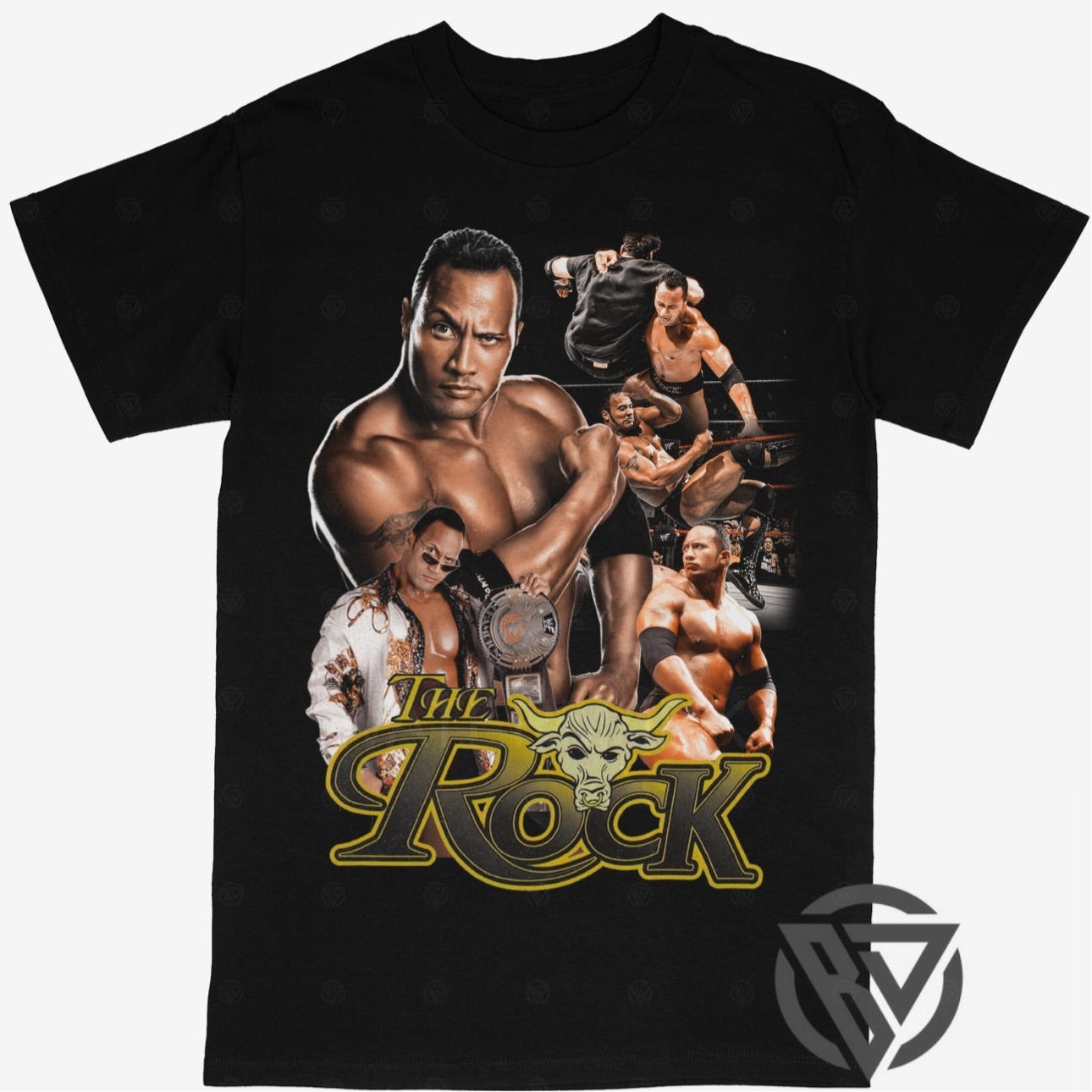 The Rock Tee Shirt Dwayne Johnson WWF Wrestling (V2)