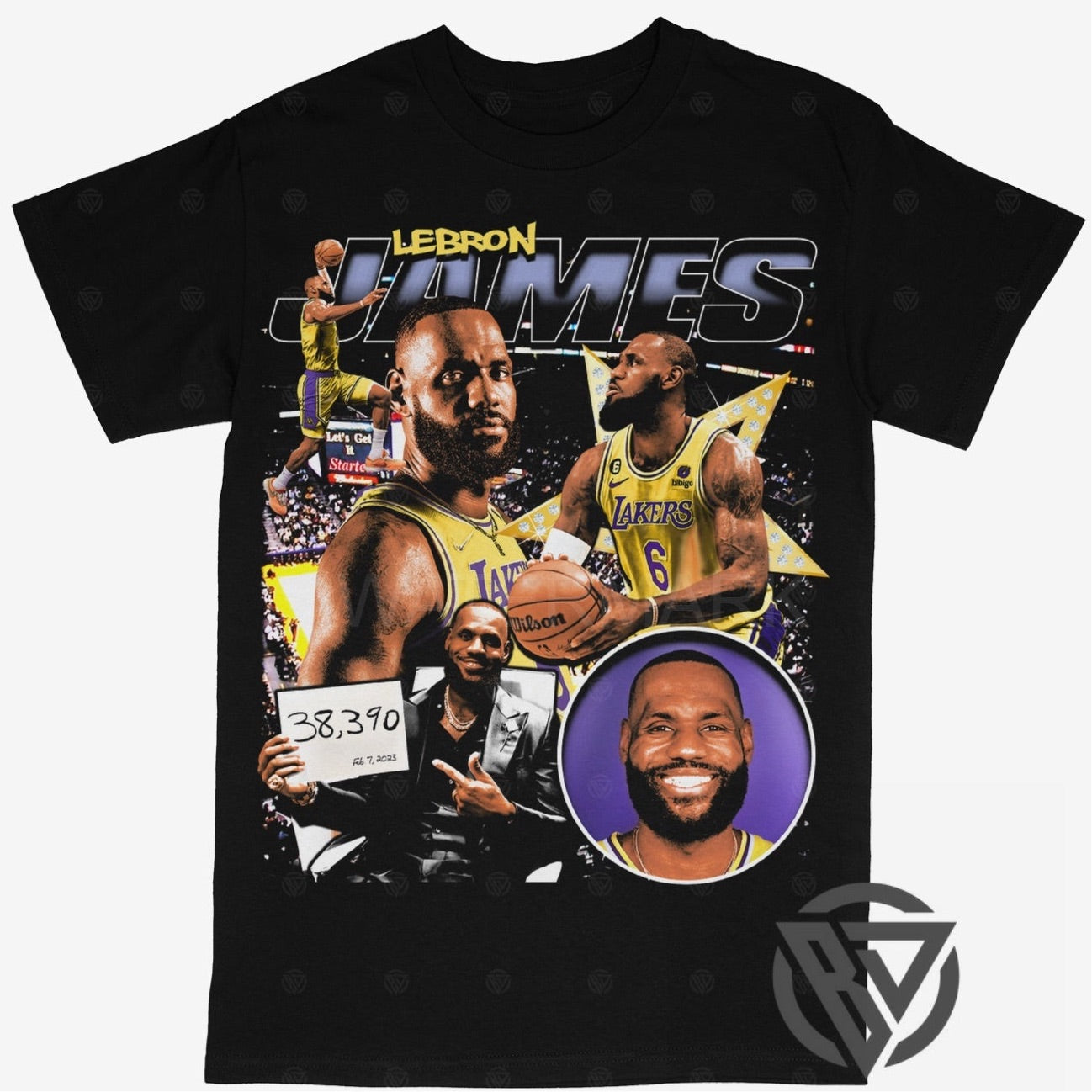 Lebron James Tee Shirt Los Angeles Lakers NBA Basketball (Scoring Title)