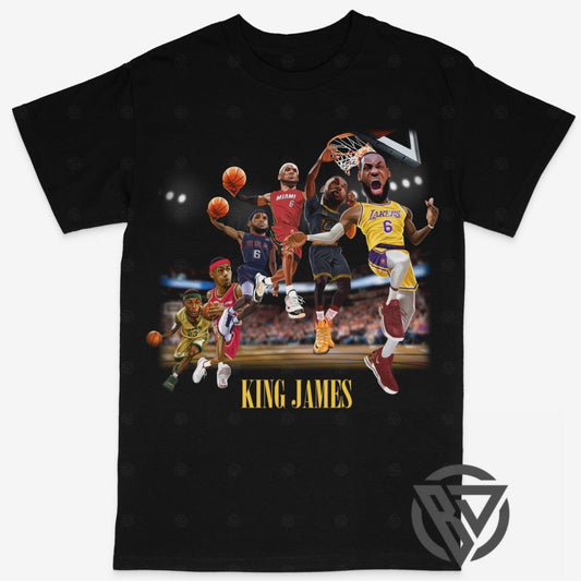 Lebron James Tee Shirt Cavs Heat USA King Lakers NBA Basketball (BF)