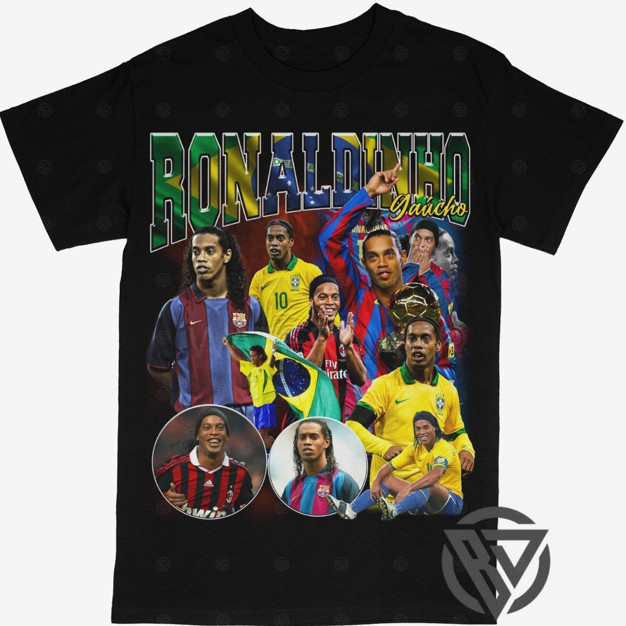 Ronaldinho Gaucho Tee Shirt Soccer Brazil FC Barcelona World Cup