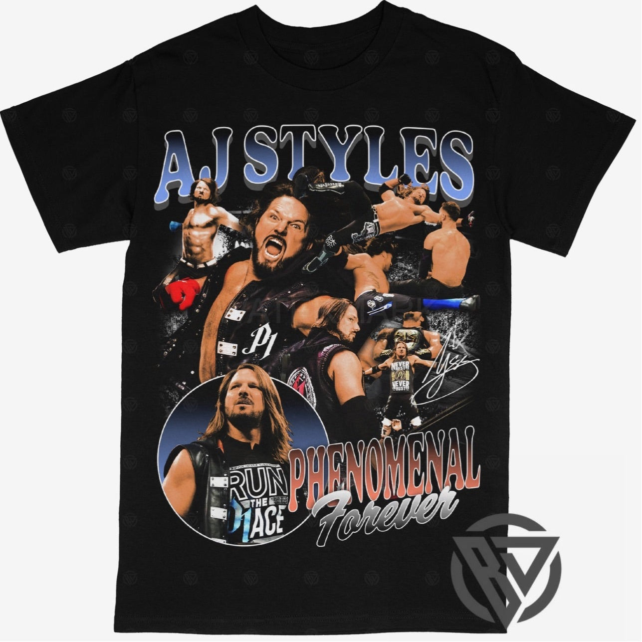 AJ Styles Wrestling Rap Style Graphic Tee Shirt