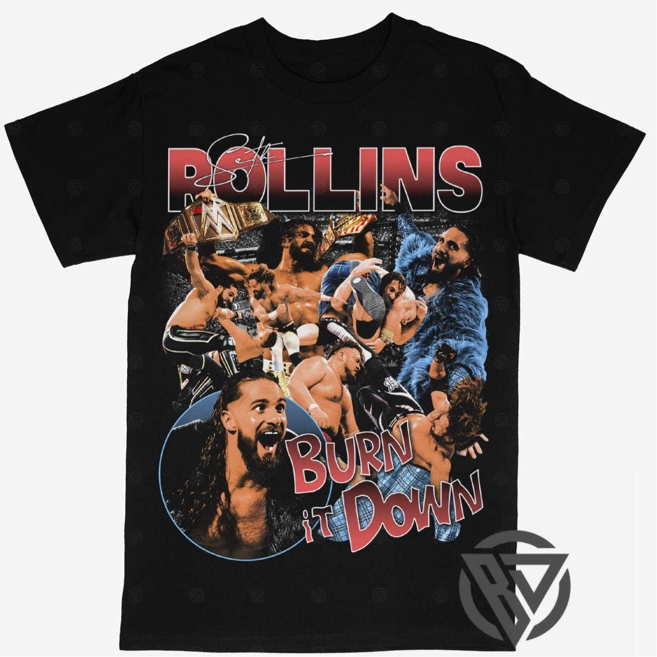 Seth Rollins Tee Shirt Freakin WWF ECW WCW Pro WRESTLING